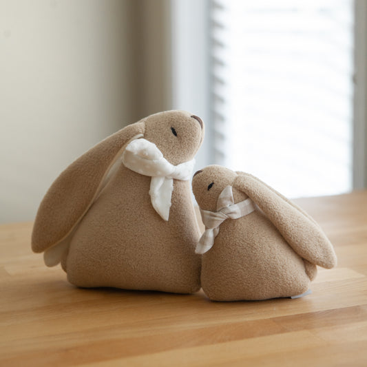 Handmade Plush Toy / Bunny Family of Two: Mom + Baby