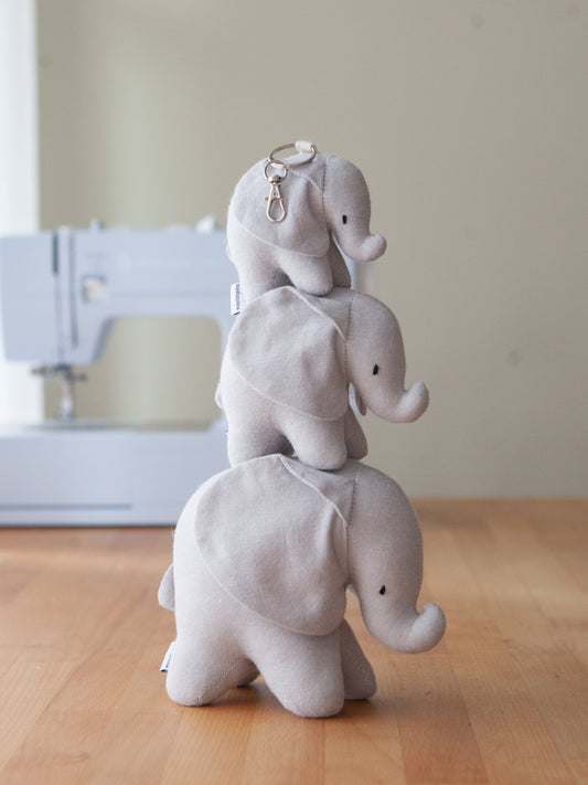 Elephant Toy / PDF Pattern and Sewing Tutorial / Three sizes