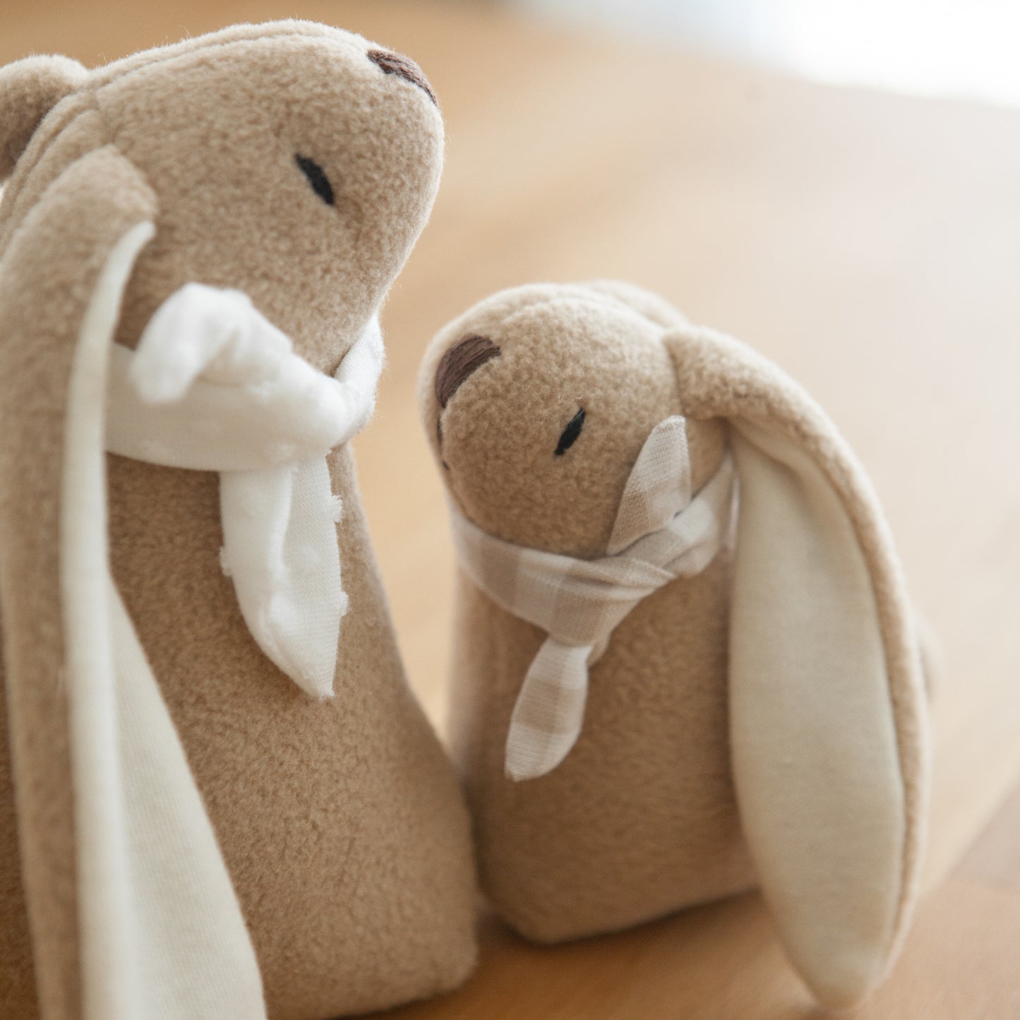 Handmade Plush Toy / Bunny Family of Two: Mom + Baby