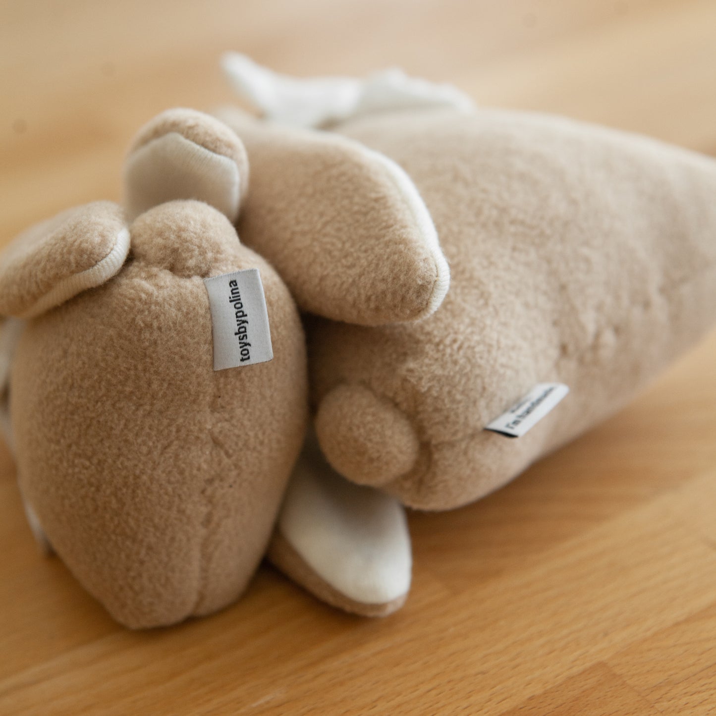 Handmade Plush Toy / Bunny Family of Two: Mom + Baby