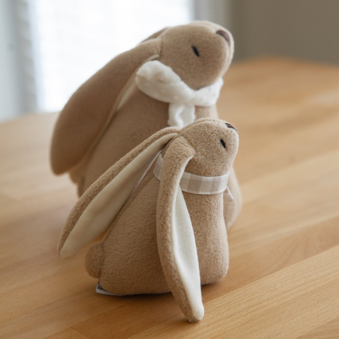 Handmade Plush Toy / Bunny Family of Two: Mom + Baby