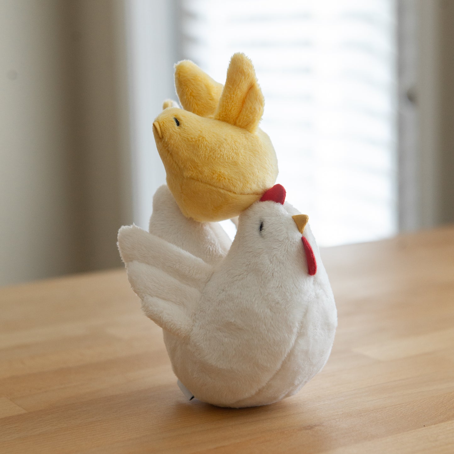 Handmade Plush Toy / Chicken Family of Two: Mom + Baby