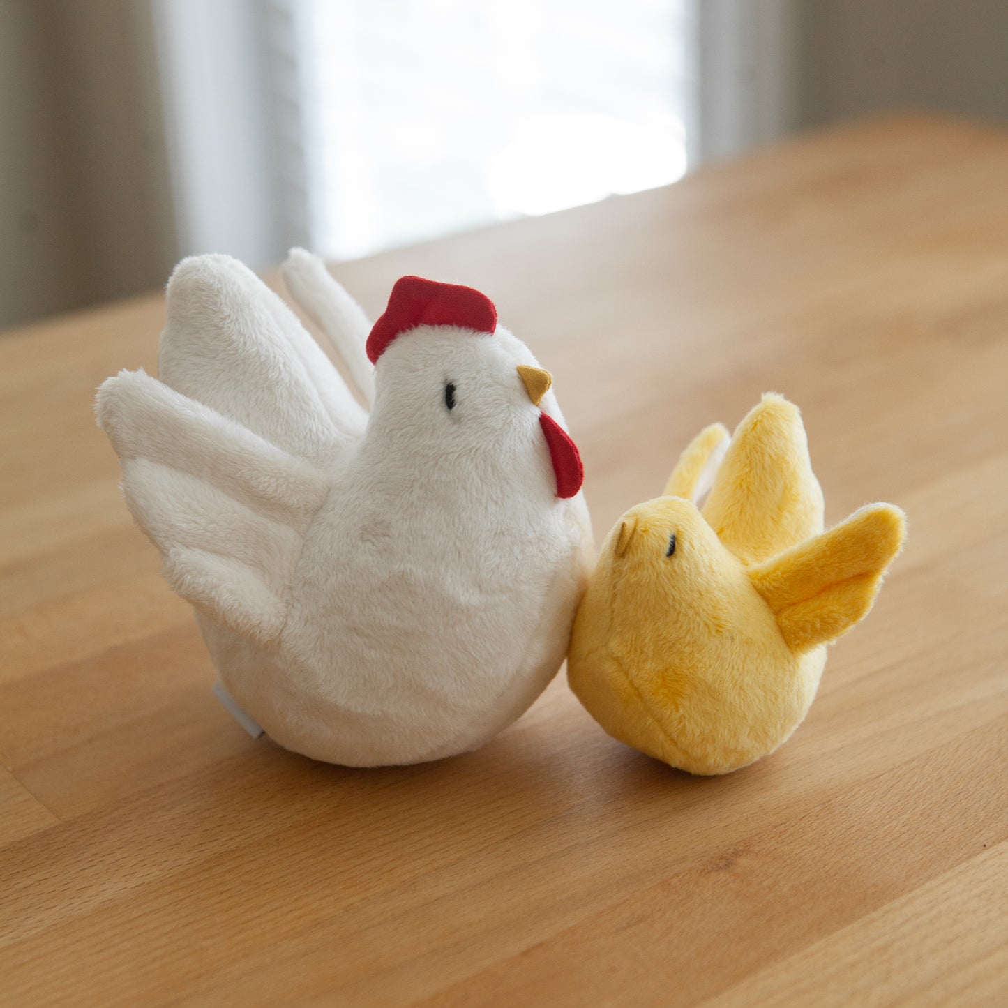 Handmade Plush Toy / Chicken Family of Two: Mom + Baby