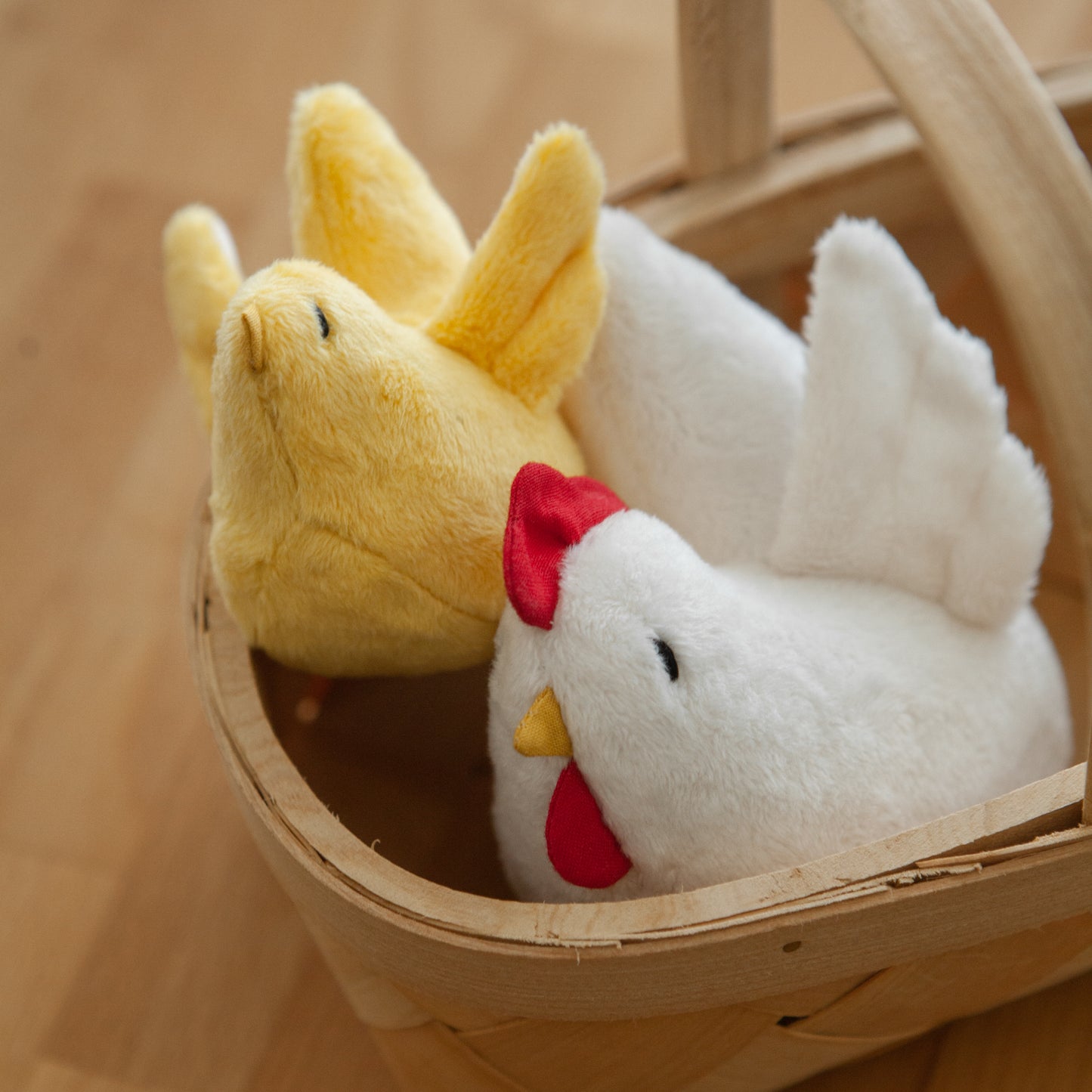 Handmade Plush Toy / Chicken Family of Two: Mom + Baby