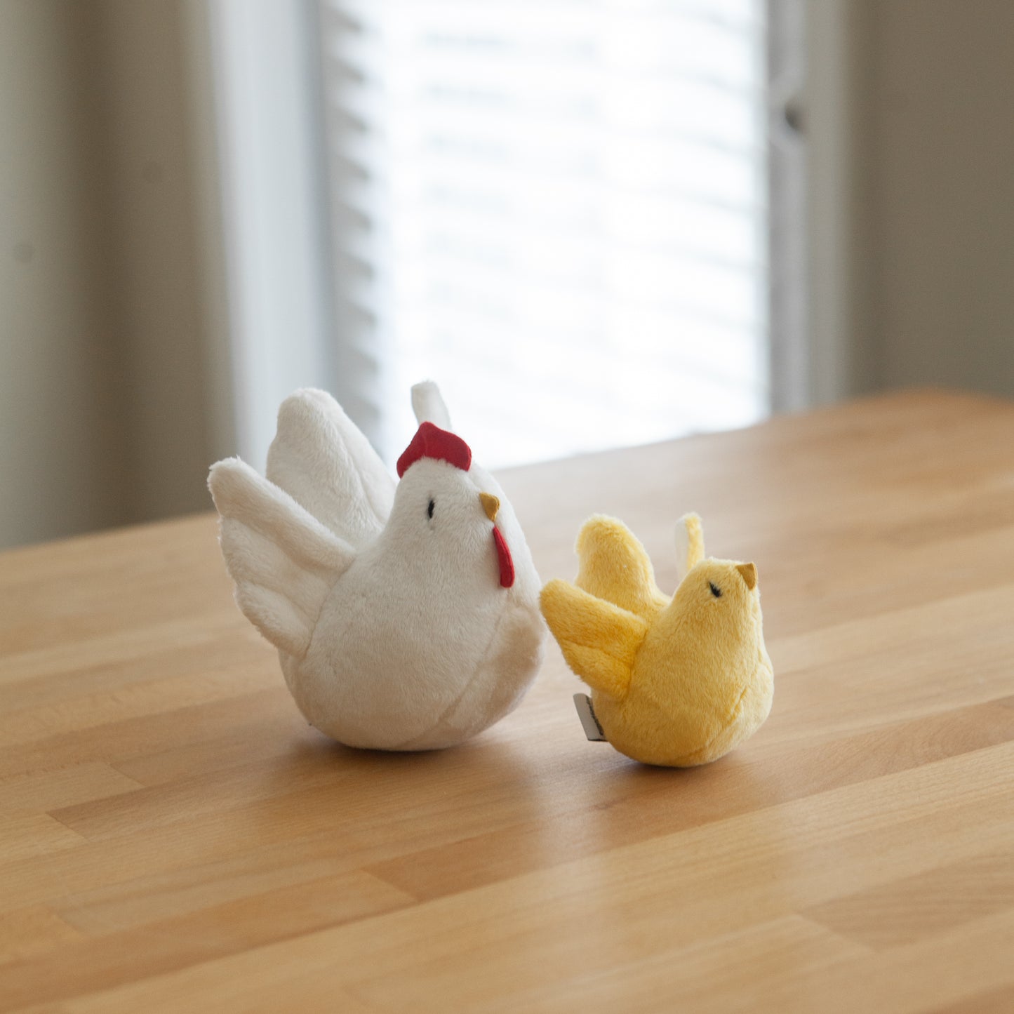 Handmade Plush Toy / Chicken Family of Two: Mom + Baby