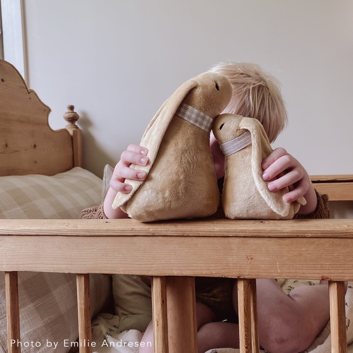 Handmade Plush Toy / Bunny Family of Two: Mom + Baby