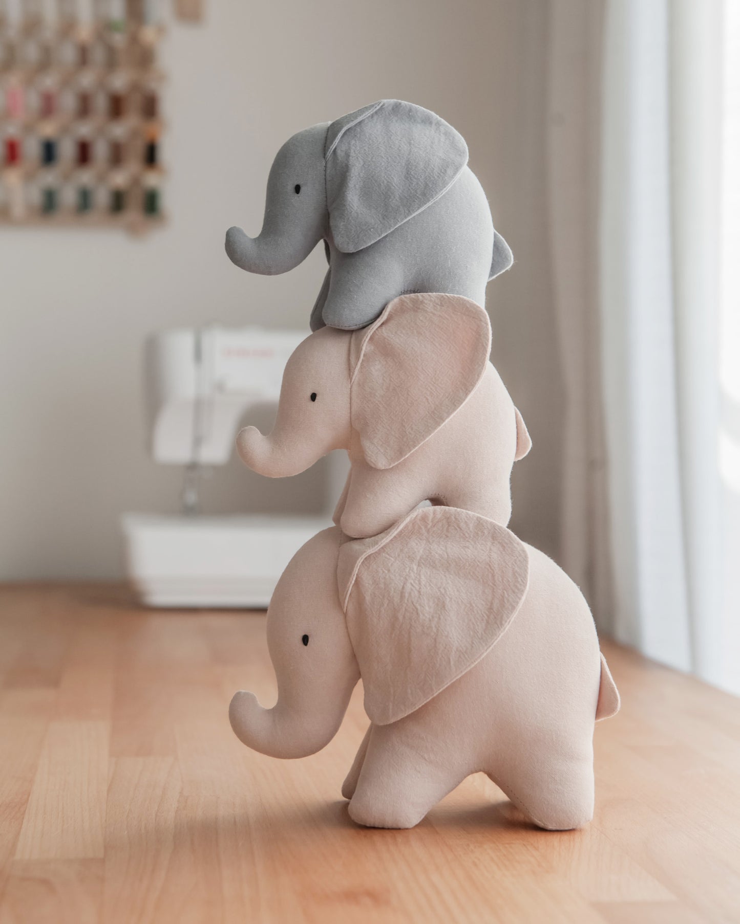 Elephant Toy / PDF Pattern and Sewing Tutorial / Three sizes