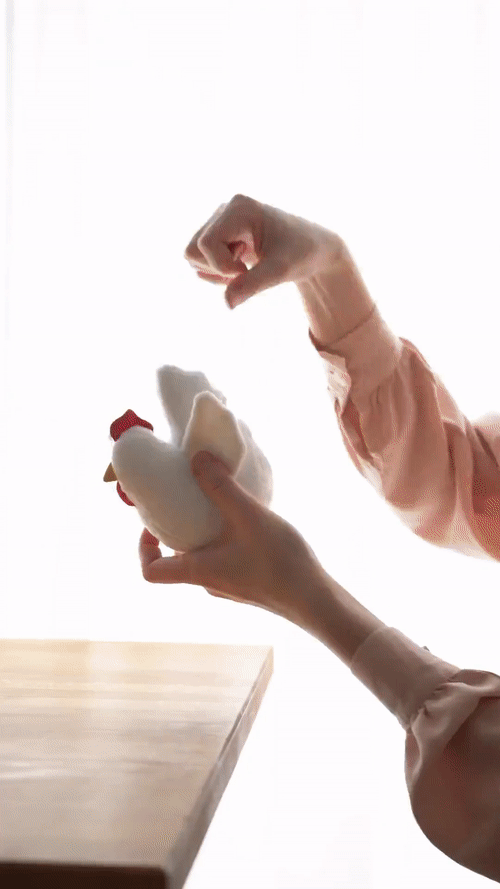 Handmade Plush Toy / Chicken Family of Two: Mom + Baby