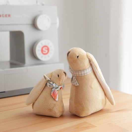 Handmade Plush Toy / Bunny Family of Two: Mom + Baby
