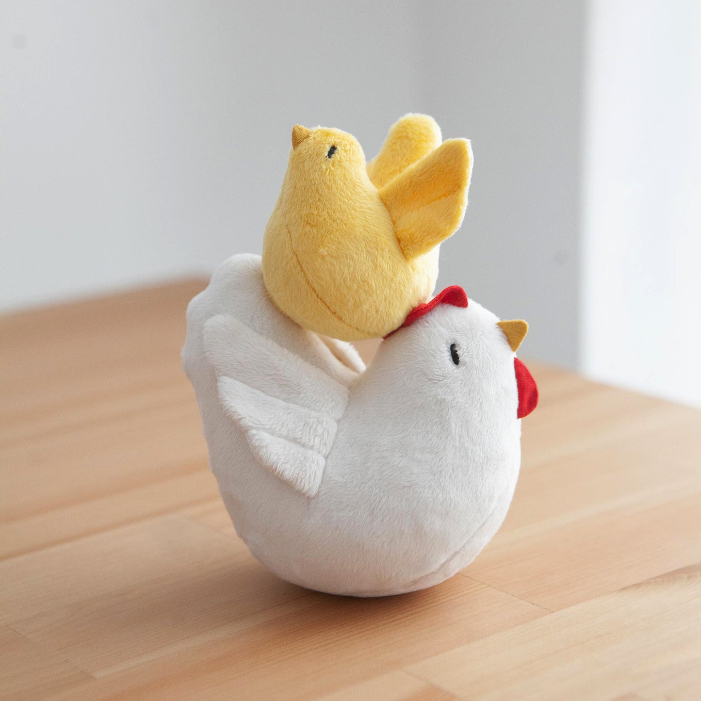 Handmade Plush Toy / Chicken Family of Two: Mom + Baby