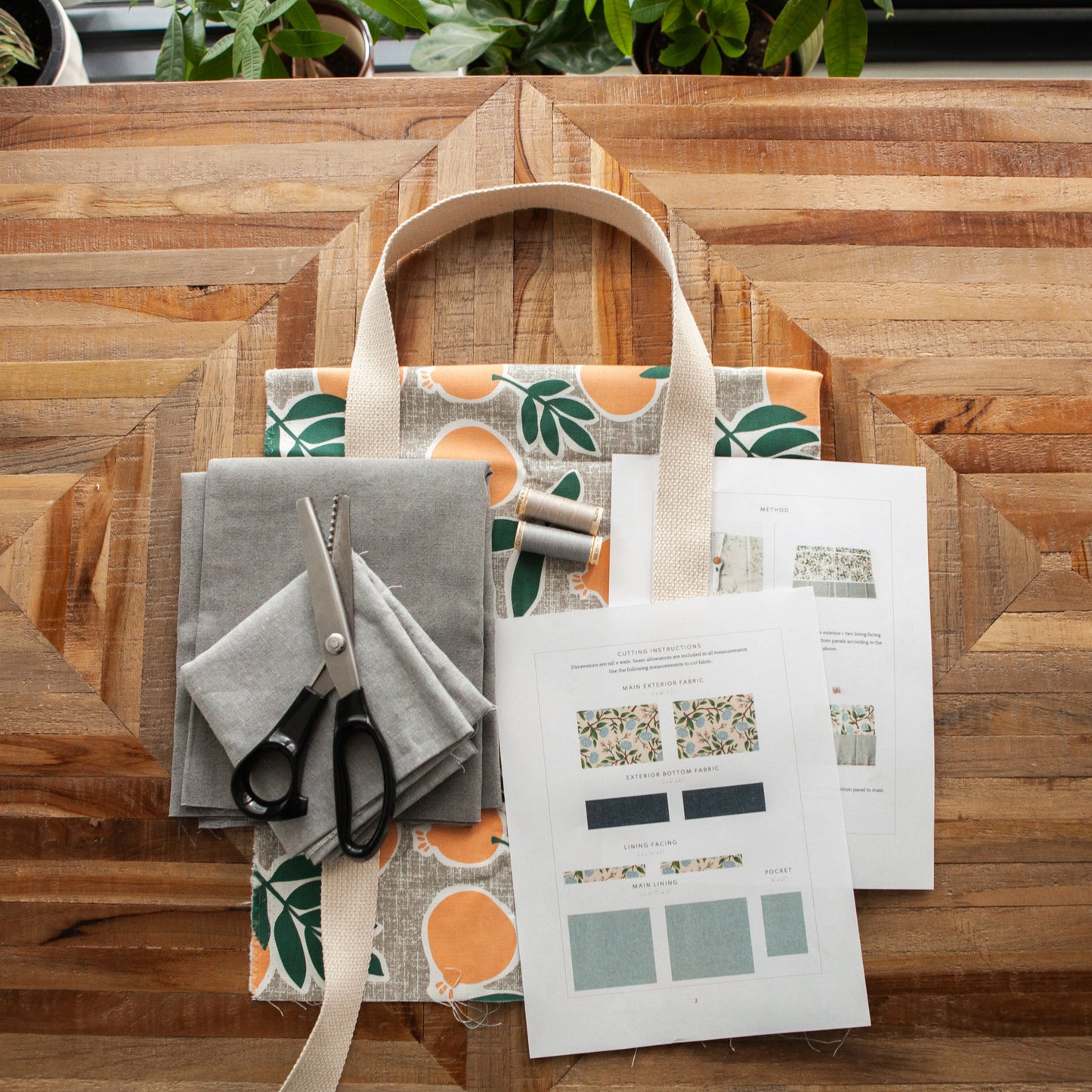 Tote Bag with Interior Pocket / PDF Sewing Pattern